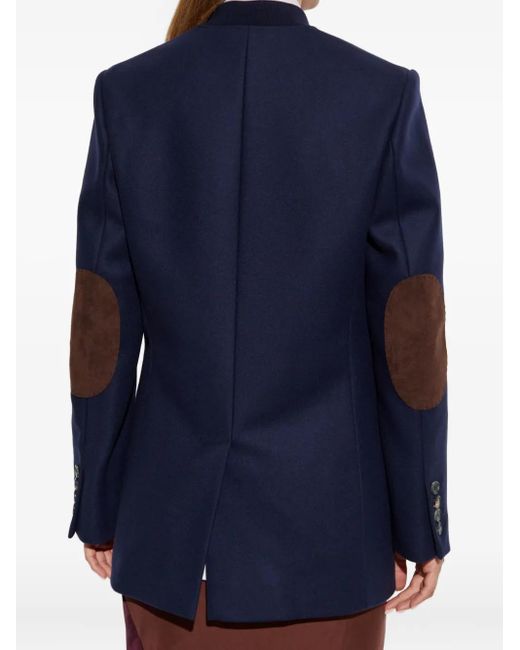Moschino Blue Elbow-Patch Blazer