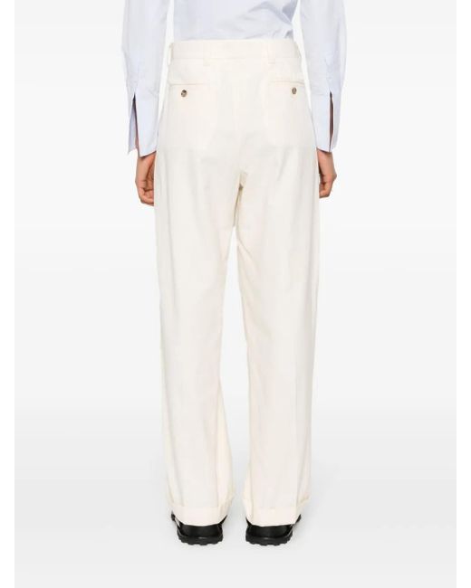 Miu Miu White Straight-Leg Trousers