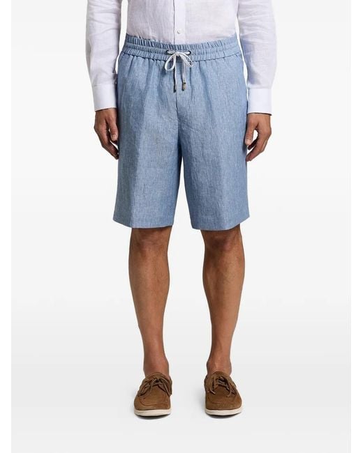 Peserico Blue Drawstring Elasticated Shorts for men