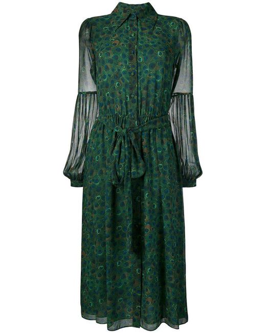 MICHAEL Michael Kors Green Peacock Pattern Dress