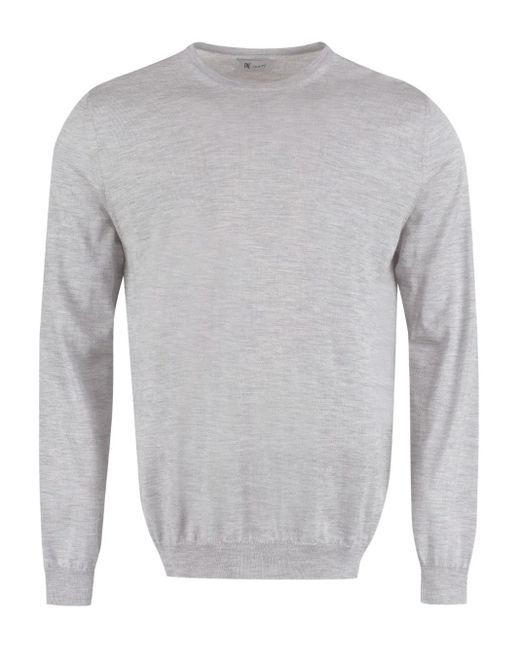 THE (Alphabet) Fijngebreide Trui Met Ronde Hals in het Gray voor heren