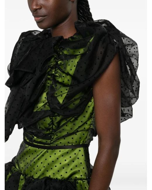 Viktor & Rolf Black Polka-Dot Ruffled Mini Dress