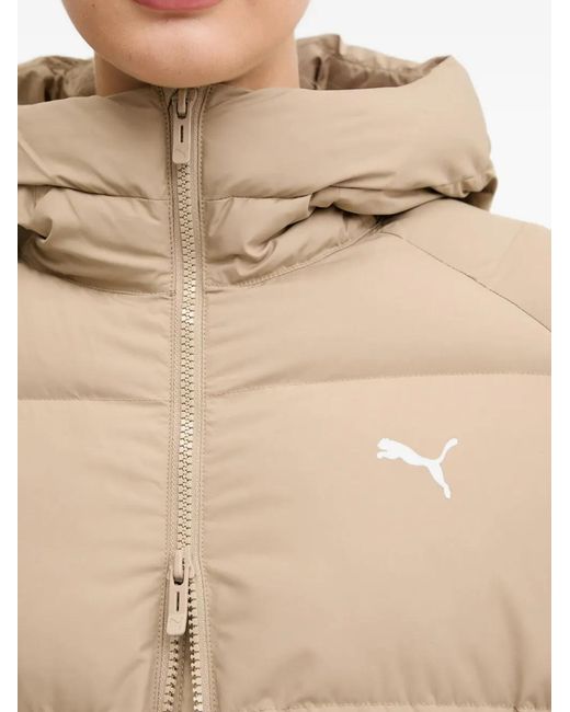 PUMA Natural Hooded Logo-Detail Puffer Jacket