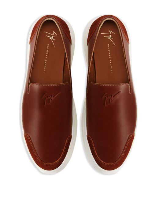 Giuseppe Zanotti Brown Conley Leather Loafers for men