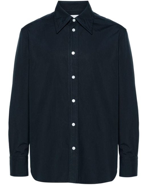 Bottega Veneta Blue Compact Button-up Cotton Shirt for men