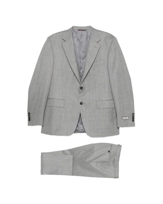 Canali Gray Pinstripe Single-Breasted Suit for men