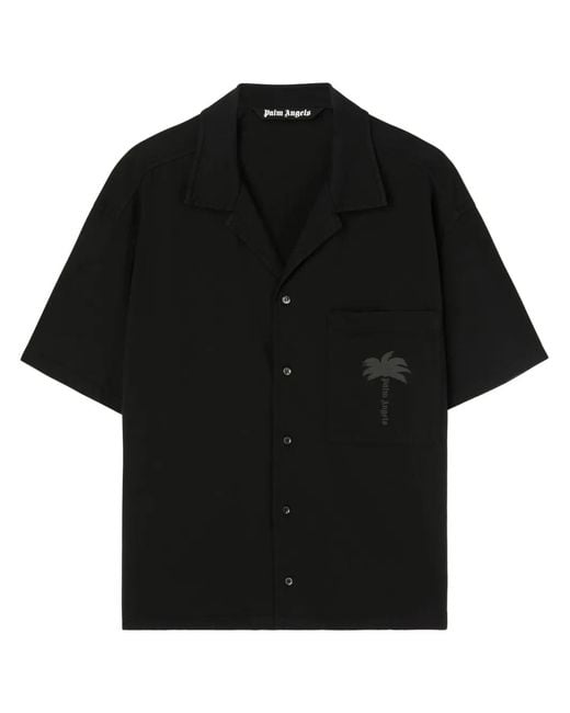 Palm Angels Black Shirt With Pocket for men