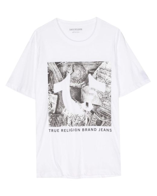 True Religion Jean Graphic Logo T-Shirt in White für Herren