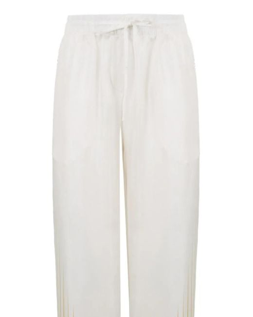 Casablanca White Twill Print Trousers