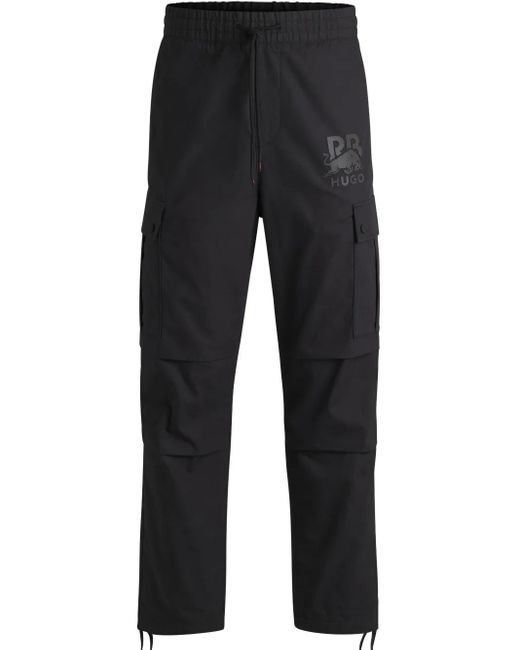メンズ HUGO X Rb ロゴアップリケ カーゴパンツ Black