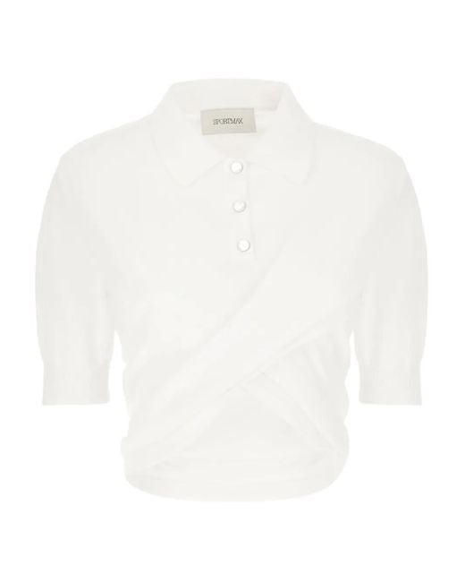 Sportmax White Jersey Polo Top