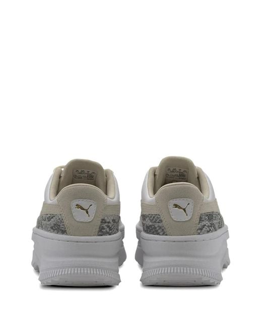 PUMA Gray Deva Reptile-Effect Sneakers