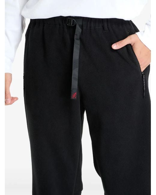 Gramicci Black Belted Fleece-Texture Track Pants