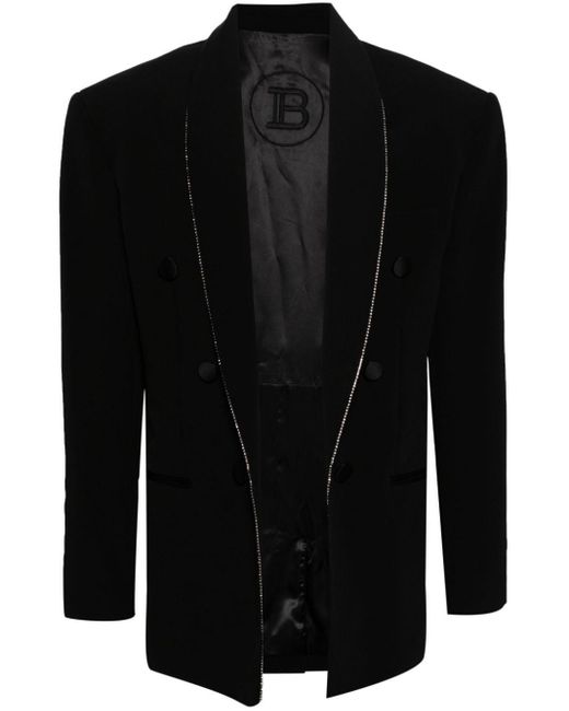 Balmain Button-up Blazer in het Black voor heren
