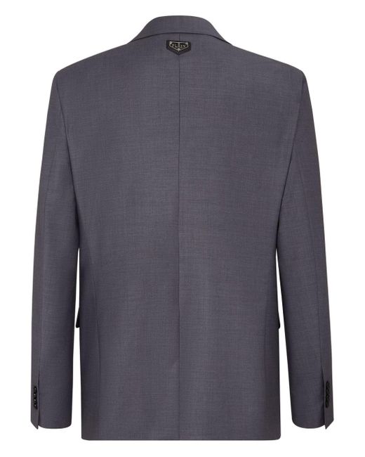 Philipp Plein Blue Wool Blazer for men