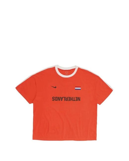 Travis Scott Red Cj X Nike Netherlands Total 90 T-Shirt for men