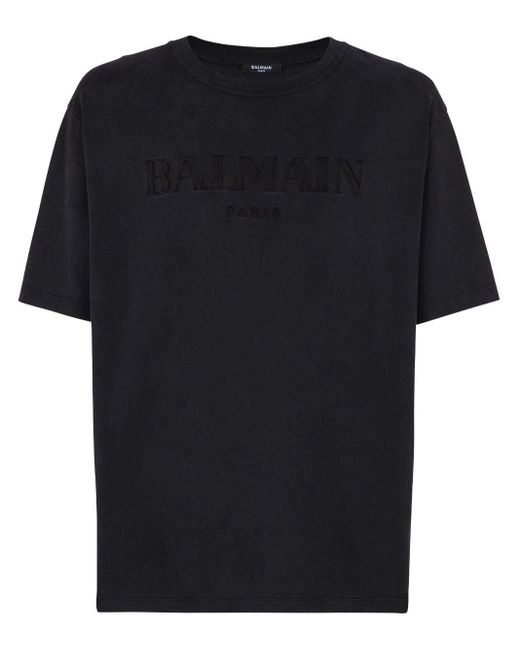 Balmain T-shirt Met Geborduurd Logo in het Black voor heren