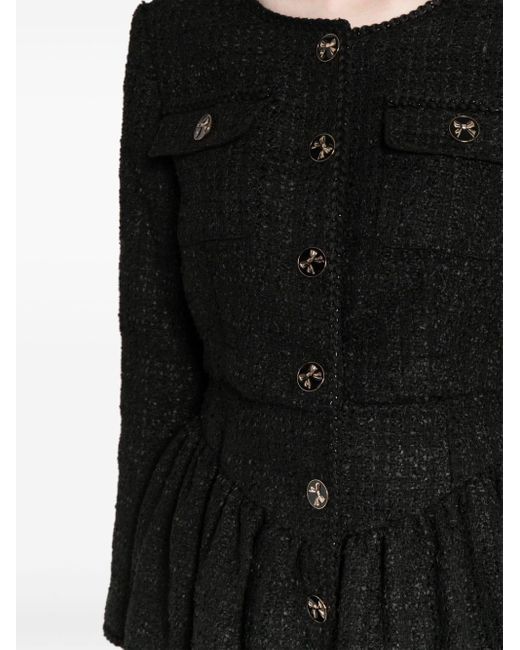 Robe courte en tweed à boutonnière B+ AB en coloris Black