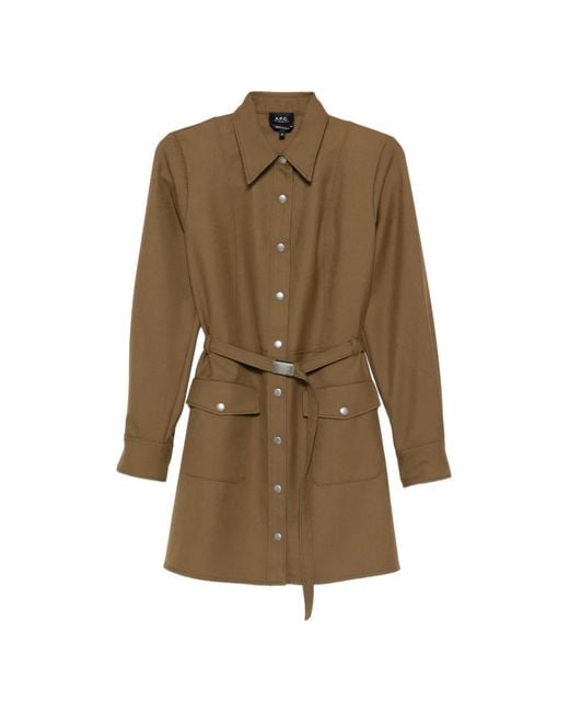 A.P.C. Natural Belted Pocket Shirt