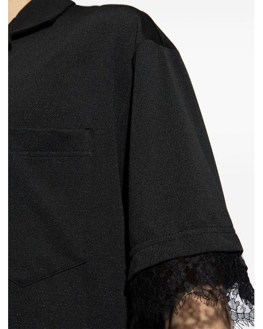 DSquared² Pyjama-Oberteil mit Spitzenbesatz in Black für Herren