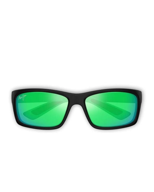 Maui Jim Green Rectangle-Frame Sunglasses