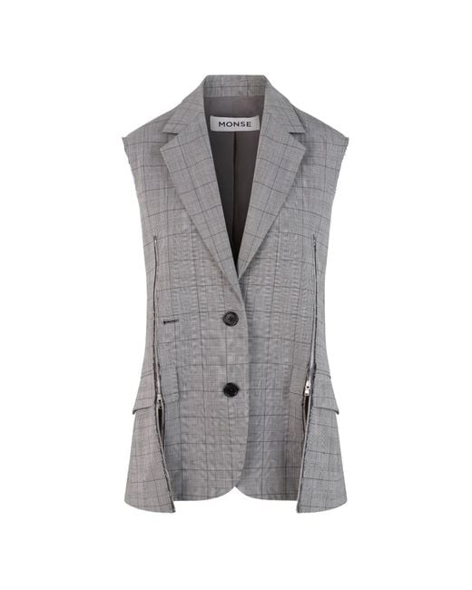 Monse Gray Zipper Tailored Vest