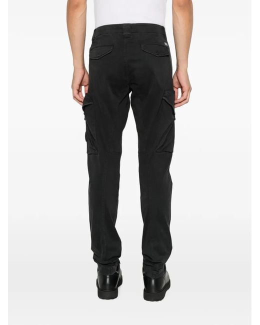 C P Company Black Lens-Detail Cargo Pants for men