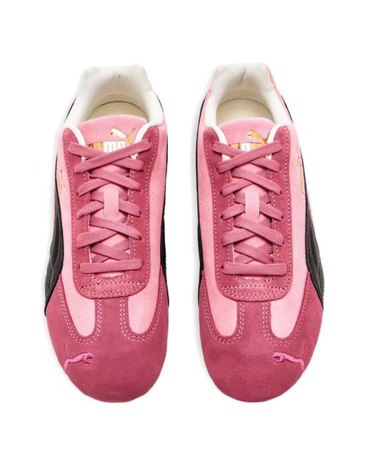 PUMA Pink Speedcat Suede-Leather Sneakers