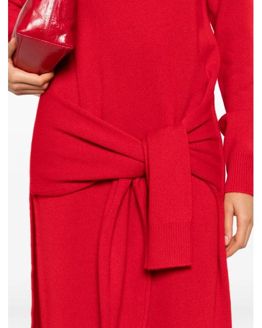 Totême  Red Knitted Turtleneck Maxi Dress