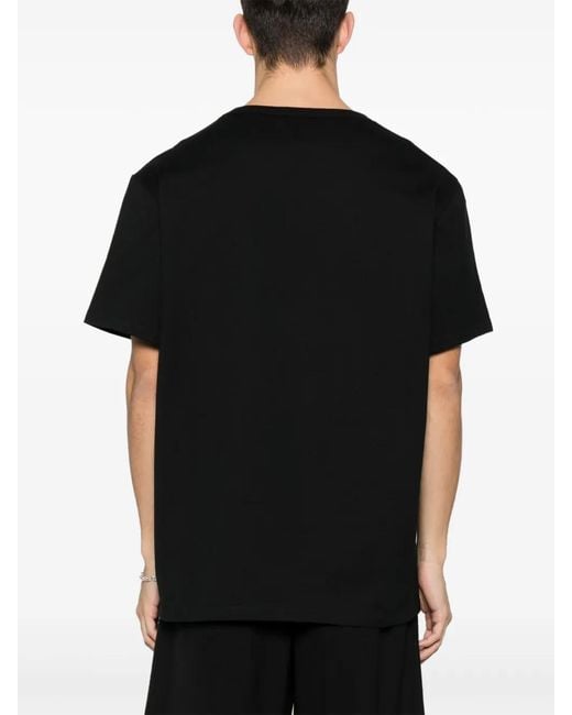 McQueen Black Graffiti Logo-Print Relaxed-Fit Cotton-Jersey T-Shirt for men