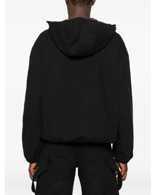 HELIOT EMIL Black Interlucent Reversible Windbreaker for men