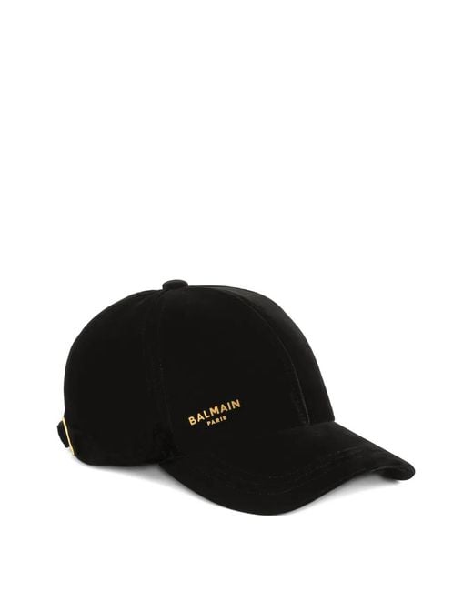 Balmain Black Paris Samtmütze