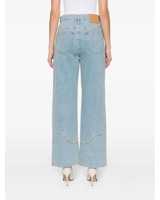 GIUSEPPE DI MORABITO Blue High-Rise Straight-Leg Jeans