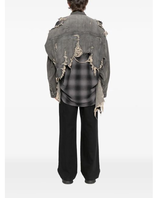 Maison Mihara Yasuhiro Gray Distressed Collared Jacket for men