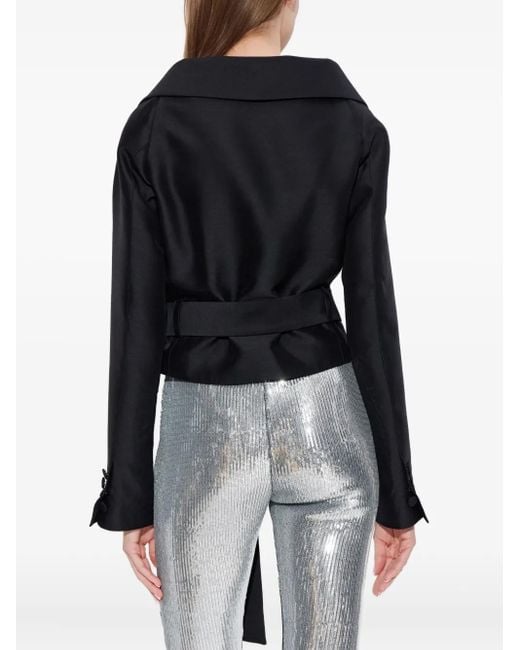 DSquared² Black Belted Virgin-Wool Jacket