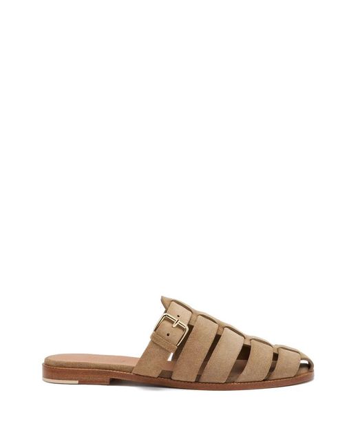 Malone Souliers Brown Theresa Cage-Style Mules