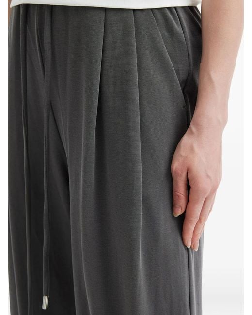 B+ AB Gray Drawstring-Fastening Pleated Palazzo Pants