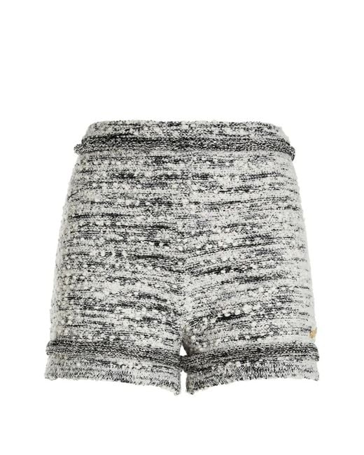 Genny Gray Bouclé-Knit Shorts