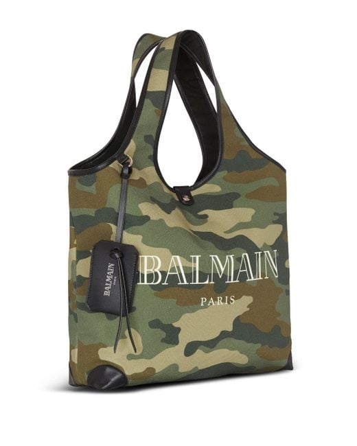 Balmain B-army Shopper Met Camouflageprint in het Green voor heren