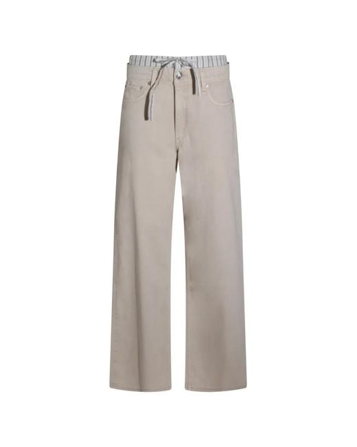 Rag & Bone Gray Striped-Waist Drawstring Jeans