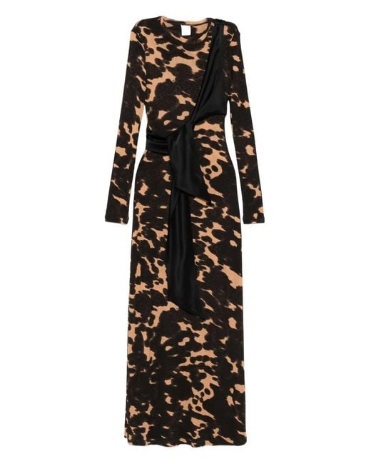 Nanushka Black Long-Sleeved Tie-Waist Maxi Dress