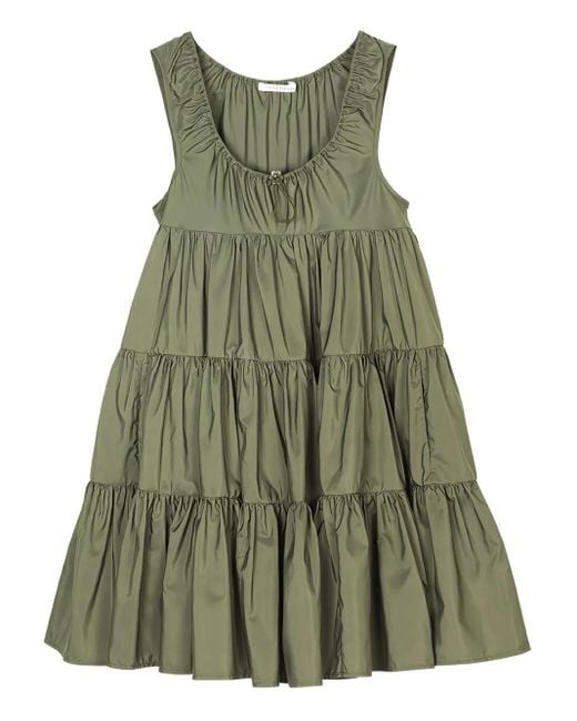 CECILIE BAHNSEN Green Aino Tiered Mini Dress