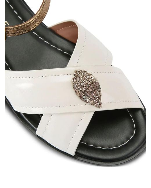 Kurt Geiger White Orson Cross Flat Sandals