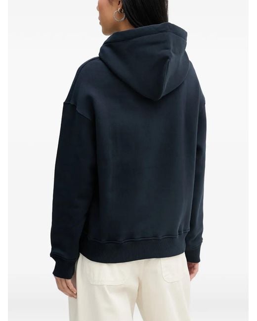 From Future Blue Heart-Patch Drawstring Hoodie