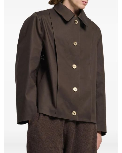 Barrie Brown Button-Fastening Collared Raincoat