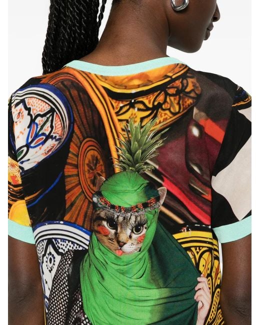 The Artistylist Green Graphic-Print T-Shirt Dress