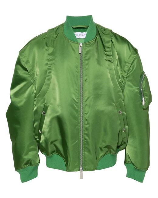 Off-White c/o Virgil Abloh Green Off- Bomber Jacket for men