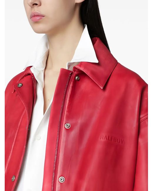 Halfboy Red Buttoned Leather Jacket