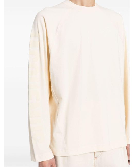 Top Le T-shirt Typo a maniche lunghe di Jacquemus in White da Uomo