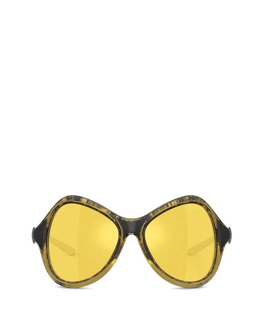 DIESEL Yellow Cat-Eye Frame Sunglasses